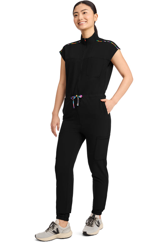 GNR8 Pride IN523A All Gender 7-Pocket Dolman Jumpsuit Black