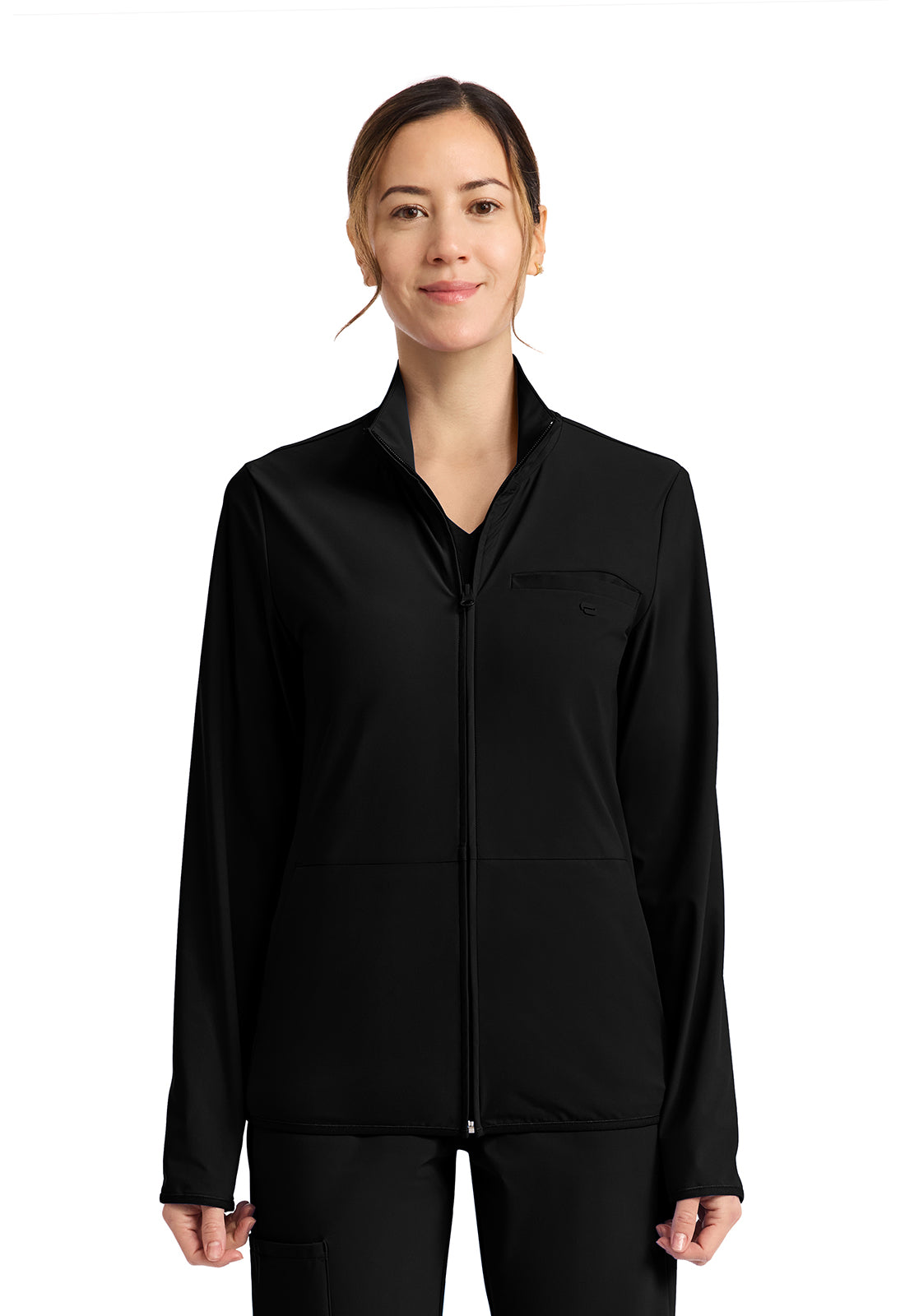 Pursuit IN525A Women's 3-Pocket Warm-up Jacket Black