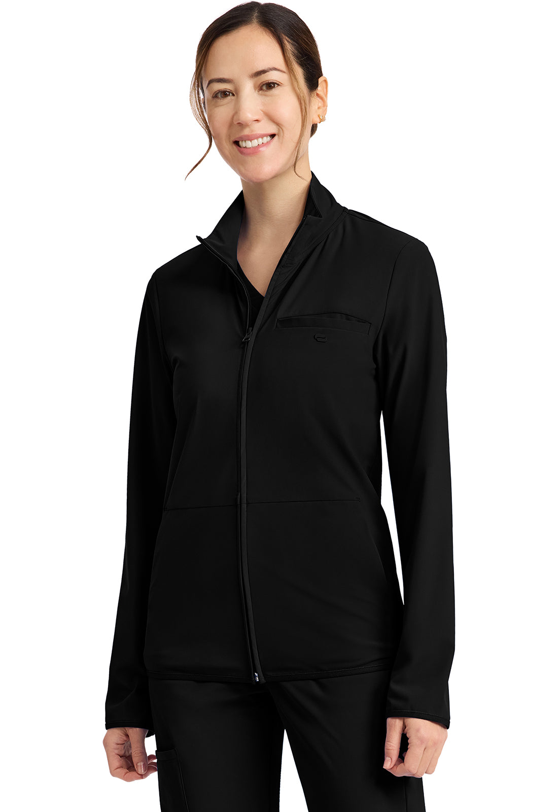 Pursuit IN525A Women's 3-Pocket Warm-up Jacket Black