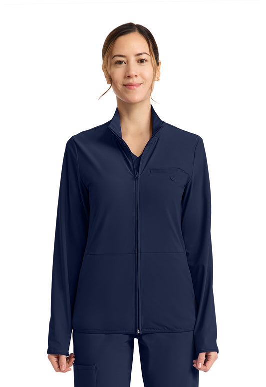 Classics IN525A Women's 3-Pocket Warm-up Jacket Navy