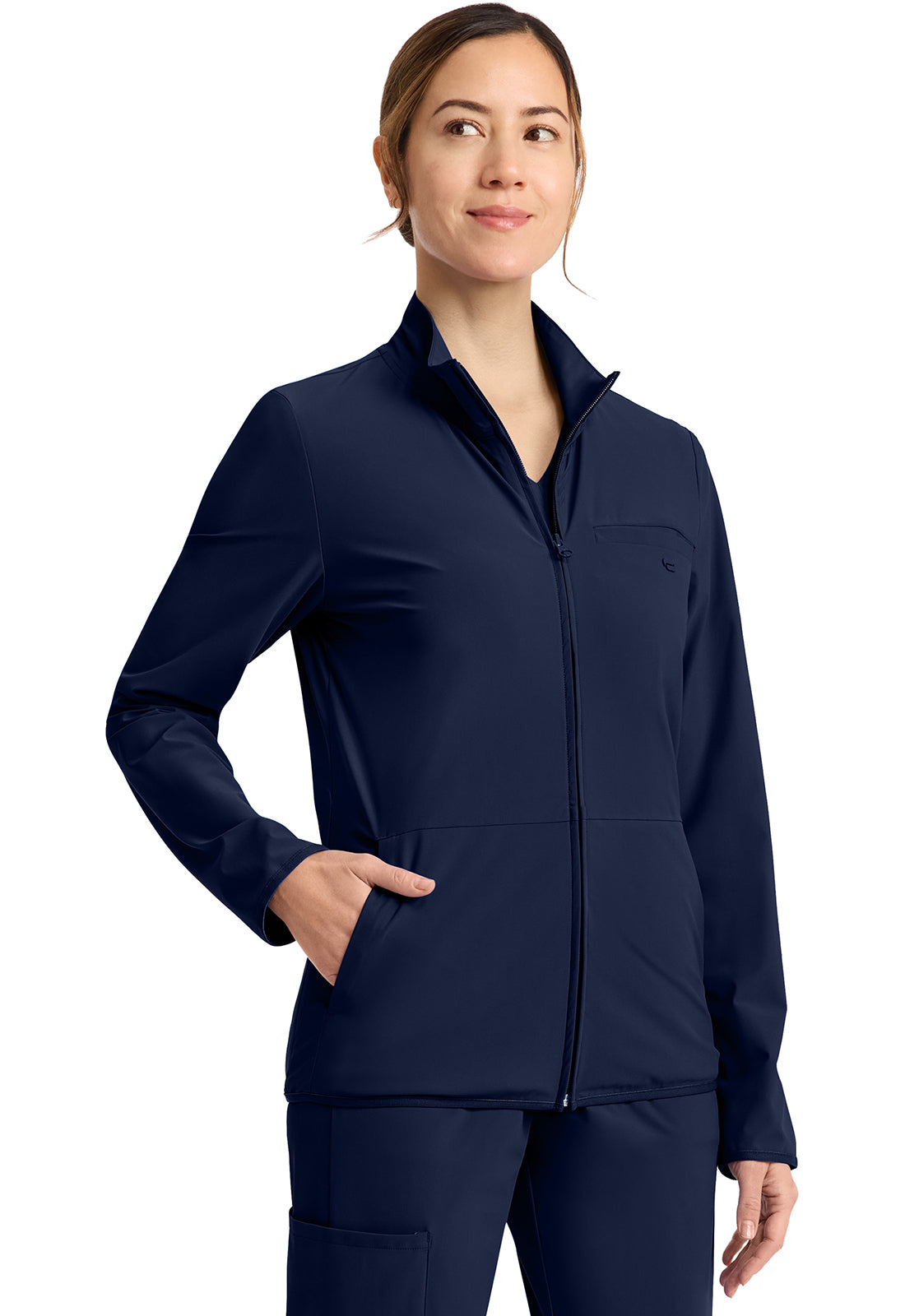 Classics IN525A Women's 3-Pocket Warm-up Jacket Navy