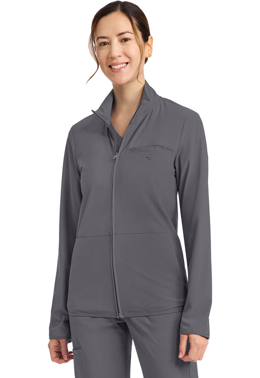 Classics IN525A Women's 3-Pocket Warm-up Jacket Pewter