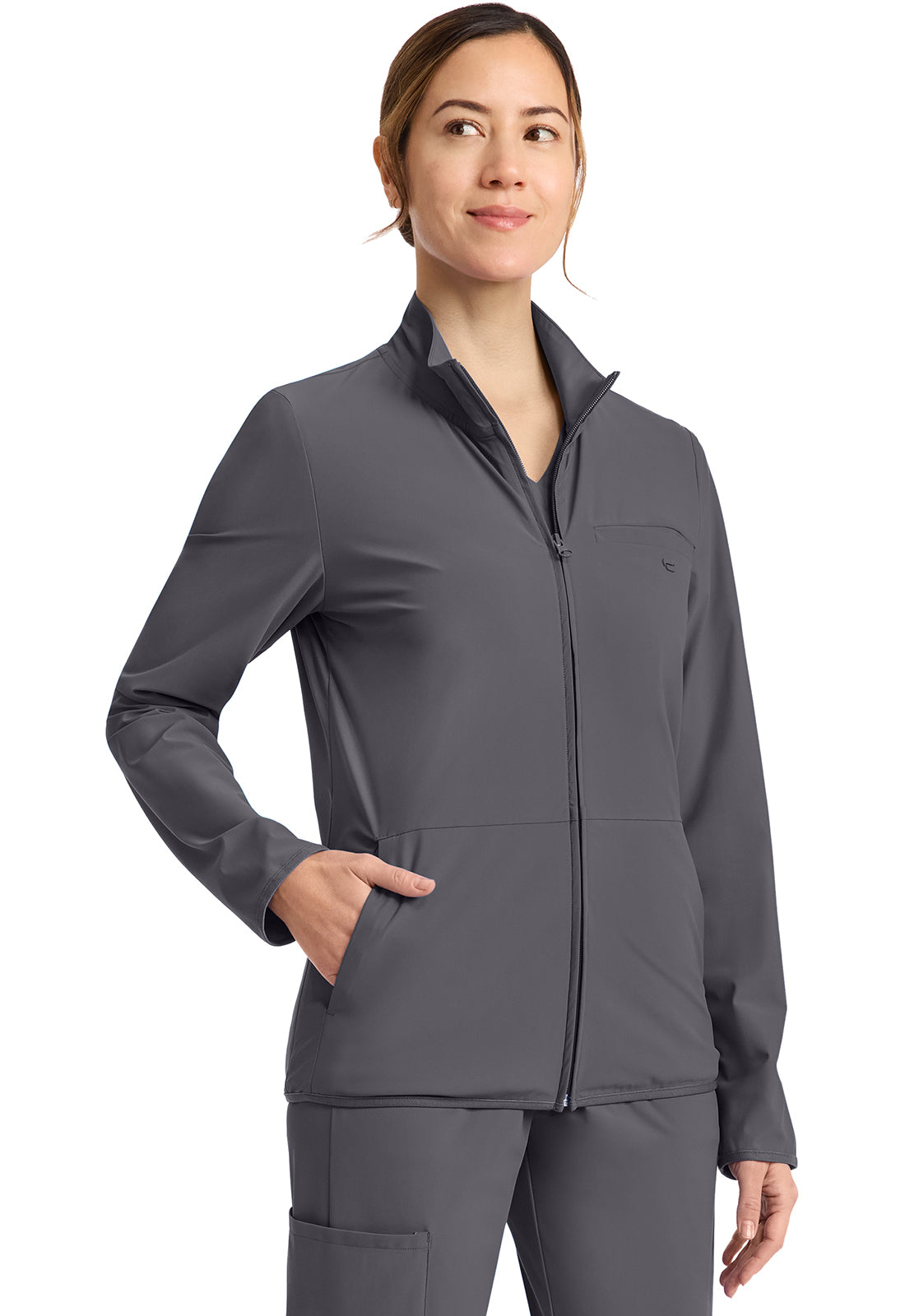 Classics IN525A Women's 3-Pocket Warm-up Jacket Pewter