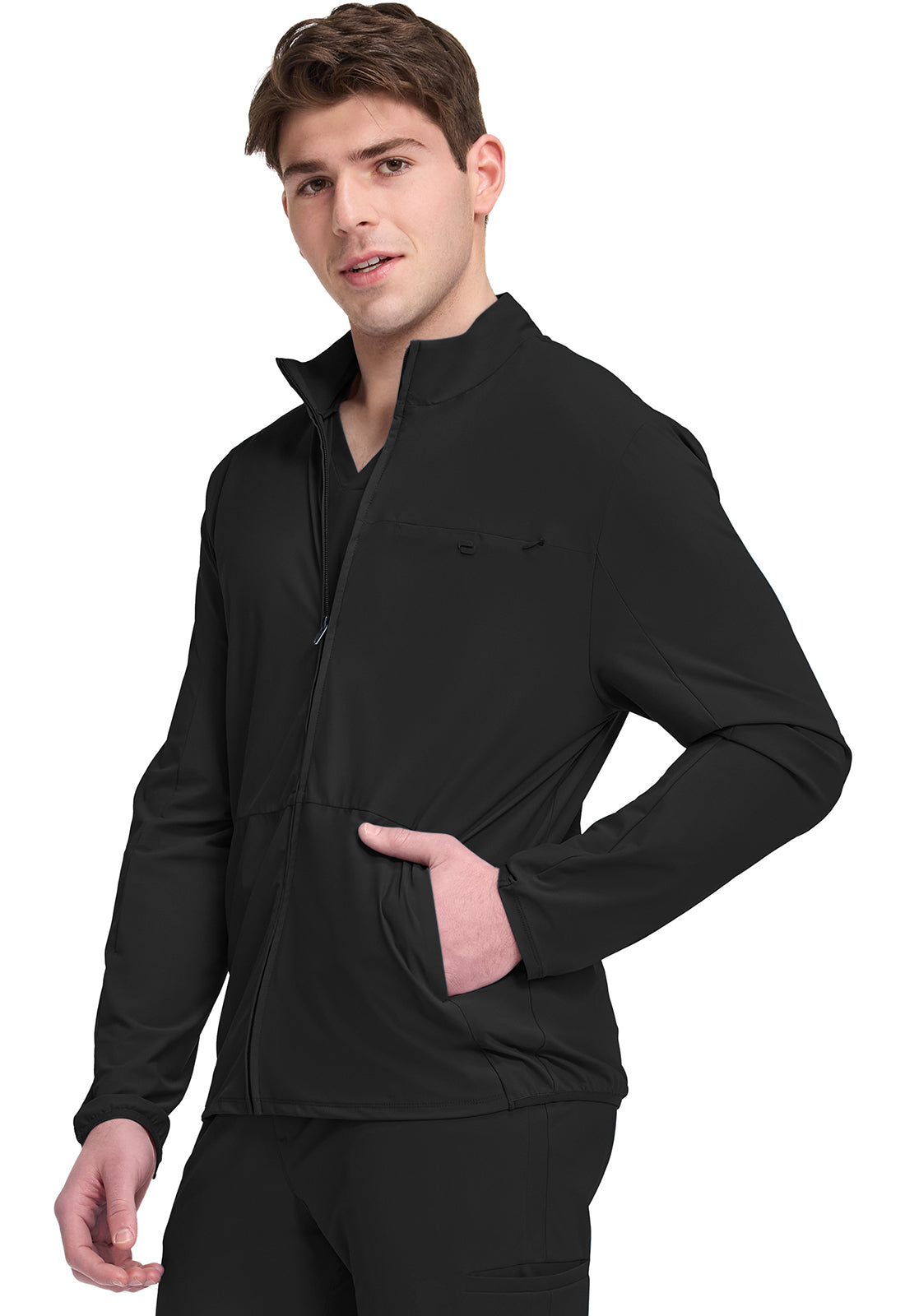 Pursuit IN527A Men's 3-Pocket Warm-up Jacket Black
