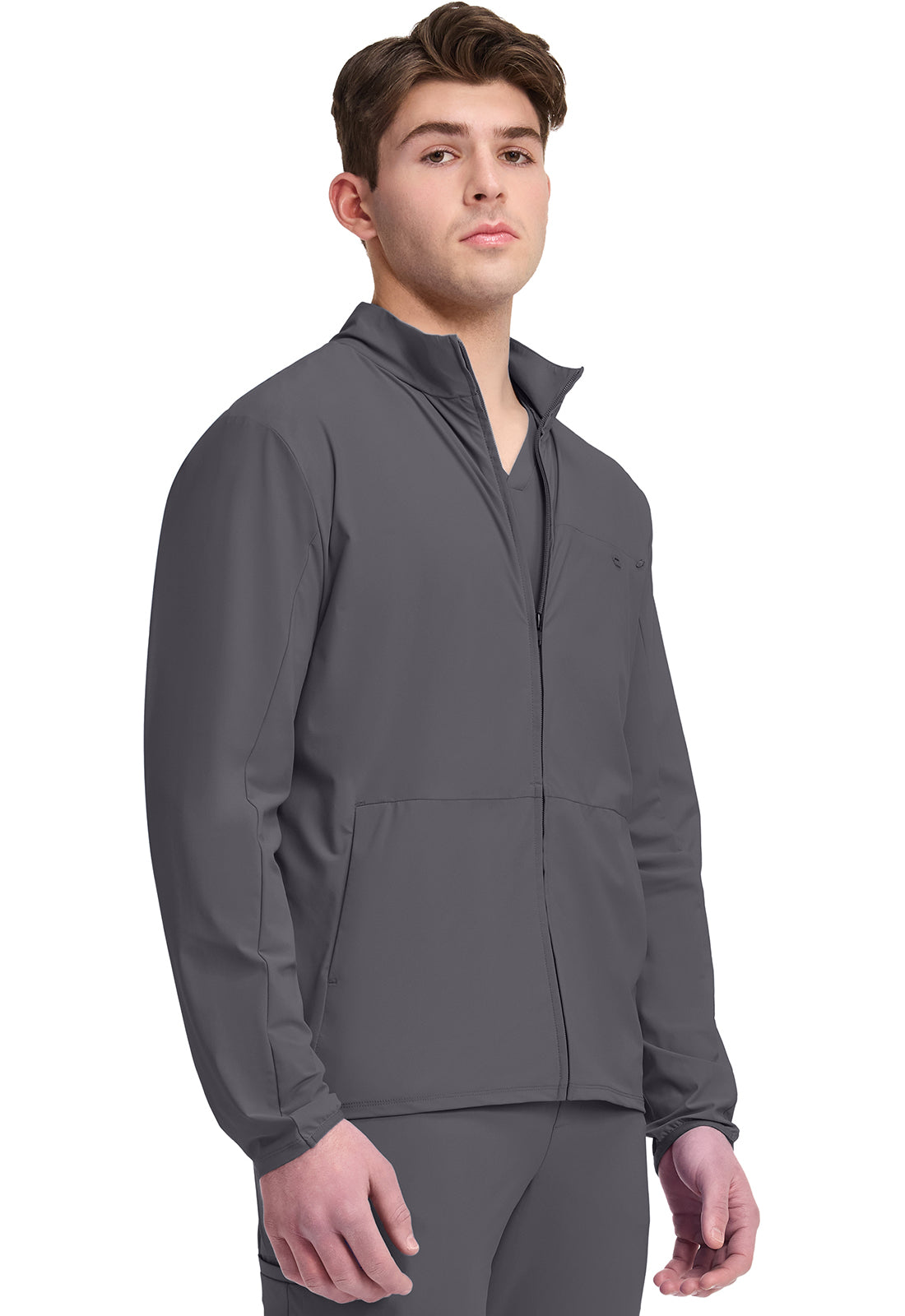 Pursuit IN527A Men's 3-Pocket Warm-up Jacket Pewter
