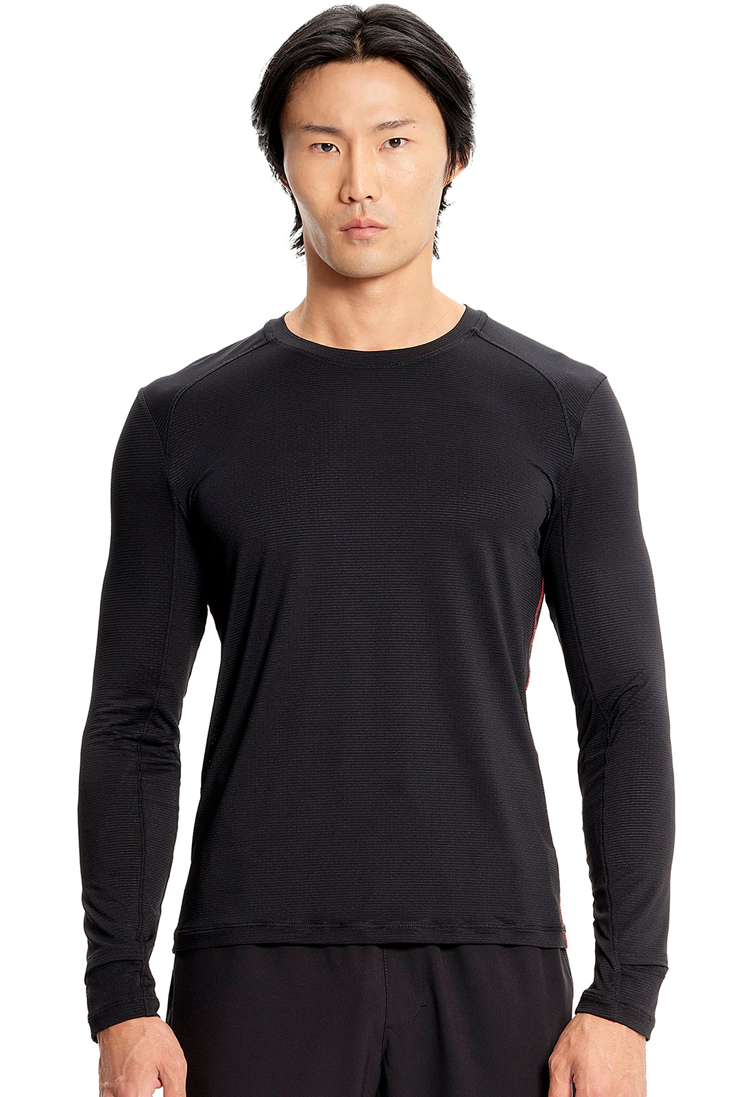 GNR8 IN608 Men's Long Sleeve Performance Underscrub Black Model Image Front | Infinity