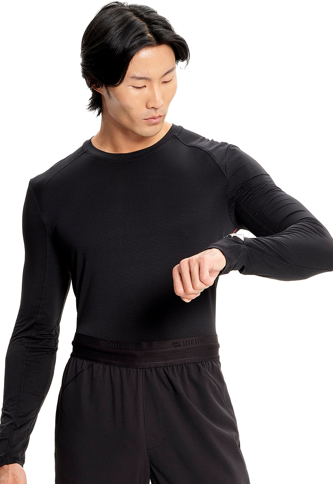 GNR8 IN608 Men's Long Sleeve Performance Underscrub Black