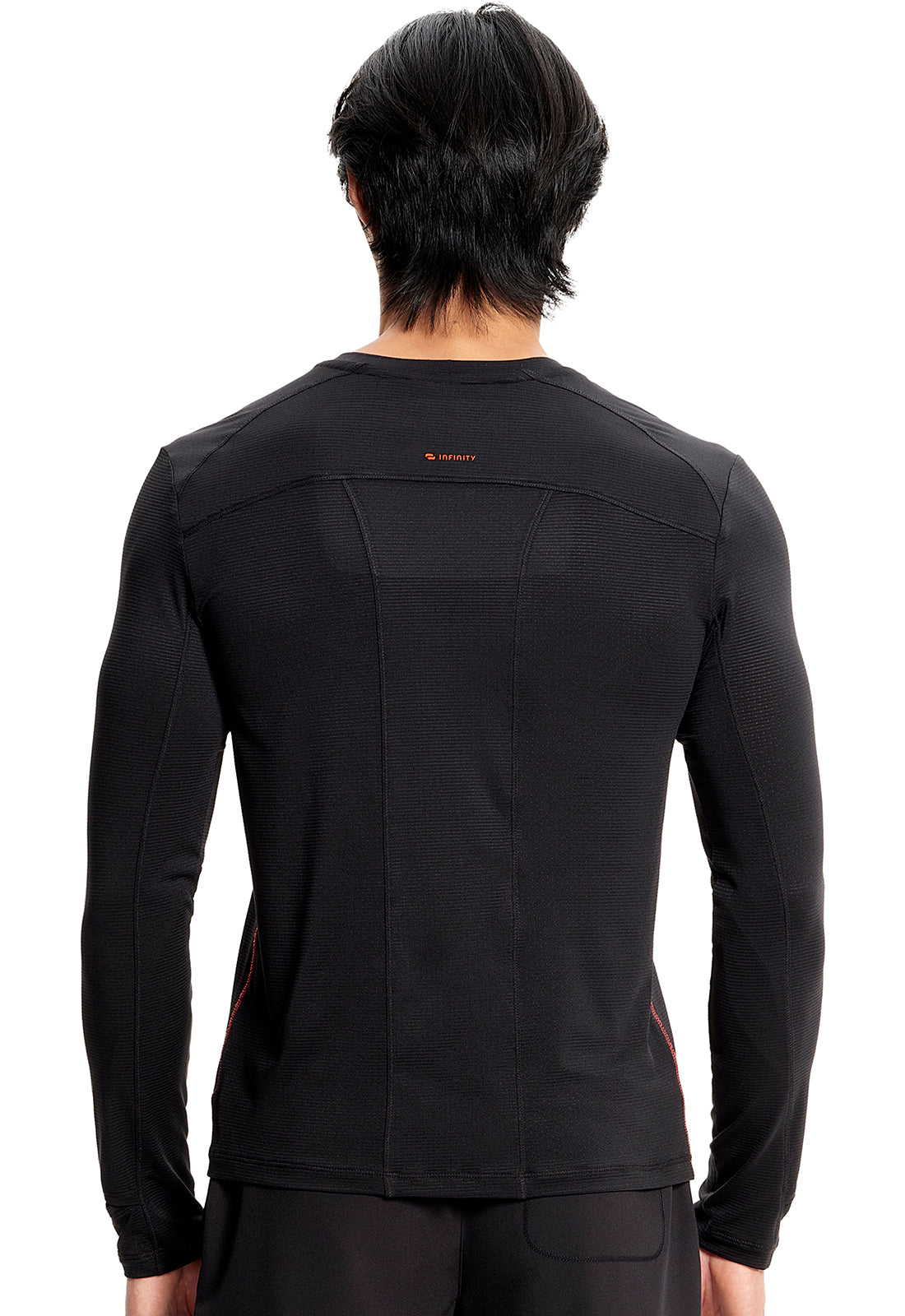 GNR8 IN608 Men's Long Sleeve Performance Underscrub Black Model Image Back | Infinity