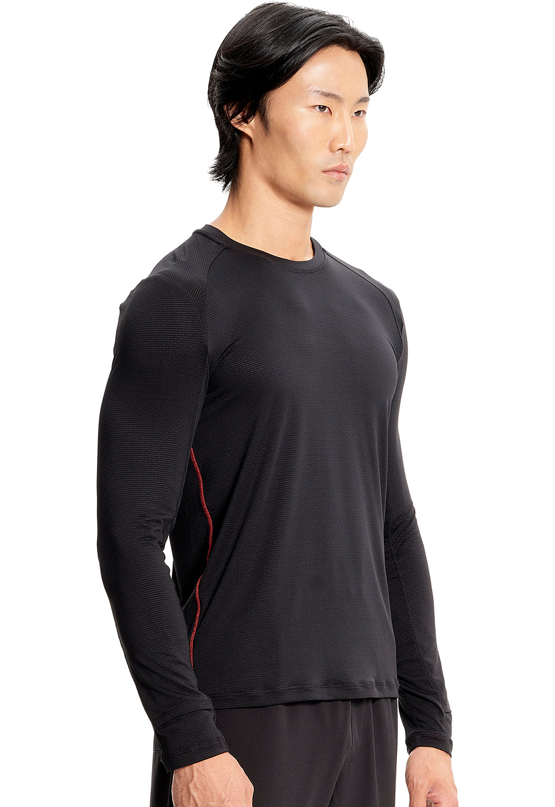 GNR8 IN608 Men's Long Sleeve Performance Underscrub Black Model Image Left Side | Infinity