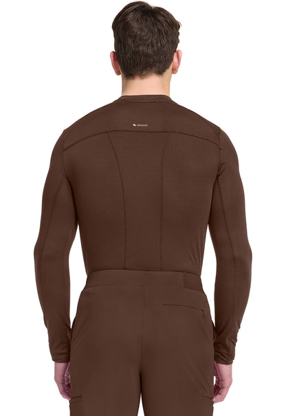 Essentials IN608 Men's Long Sleeve Performance Underscrub Espresso Express