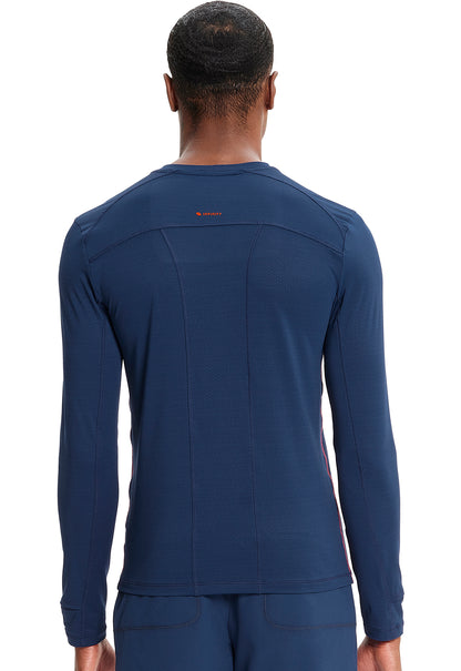 GNR8 IN608 Men's Long Sleeve Performance Underscrub Navy Model Image Back | Infinity