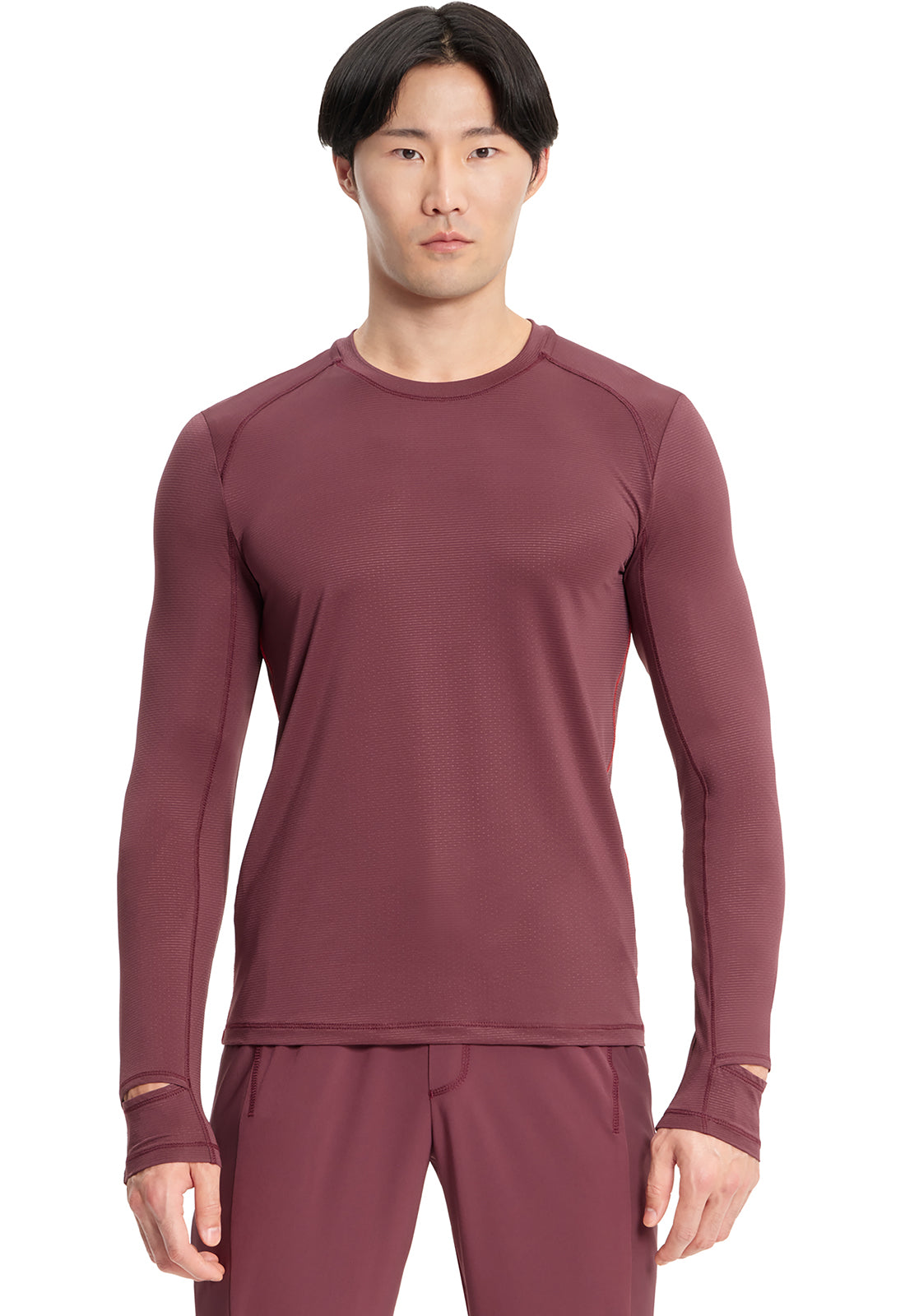 GNR8 IN608 Men's Long Sleeve Performance Underscrub Plum Velvet Model Image Front | Infinity