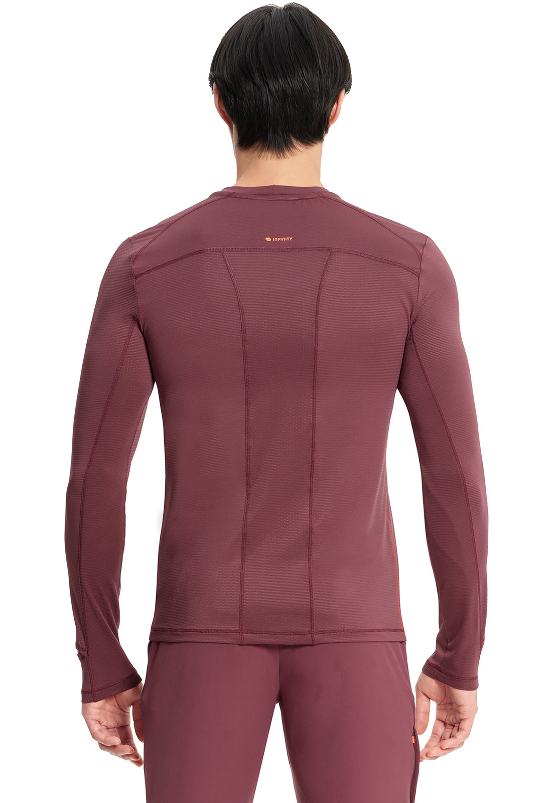 GNR8 IN608 Men's Long Sleeve Performance Underscrub Plum Velvet Model Image Back | Infinity