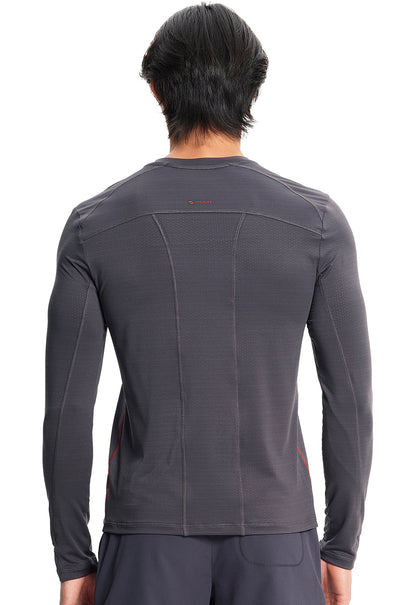 GNR8 IN608 Men's Long Sleeve Performance Underscrub Pewter Model Image Back | Infinity