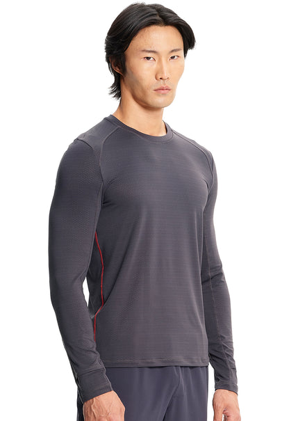 GNR8 IN608 Men's Long Sleeve Performance Underscrub Pewter Model Image Left Side | Infinity