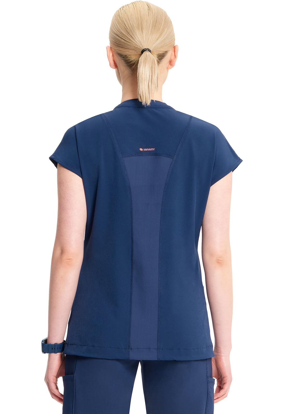 GNR8 IN617A V-Neck Top Navy Model Image Back | Infinity