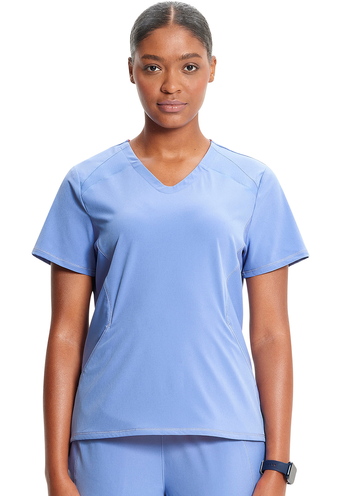 GNR8 IN620A V-Neck Top Ciel Model Image Front | Infinity