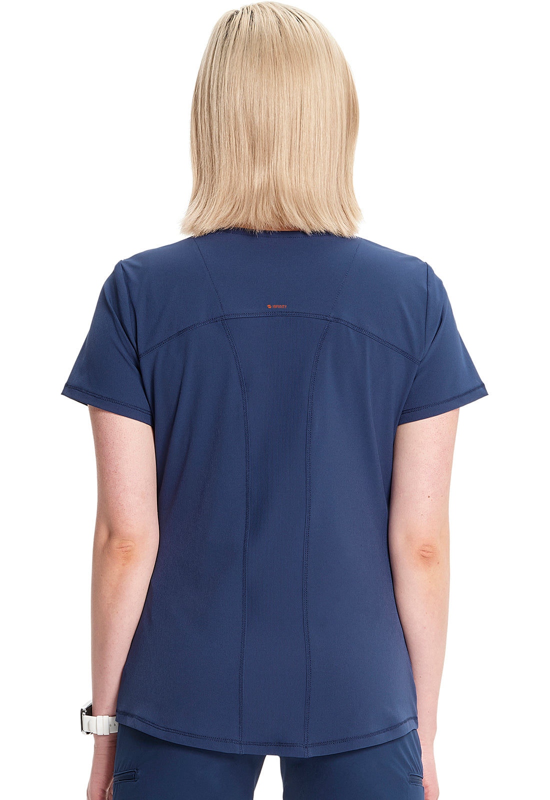 GNR8 IN620A V-Neck Top Navy Model Image Back | Infinity