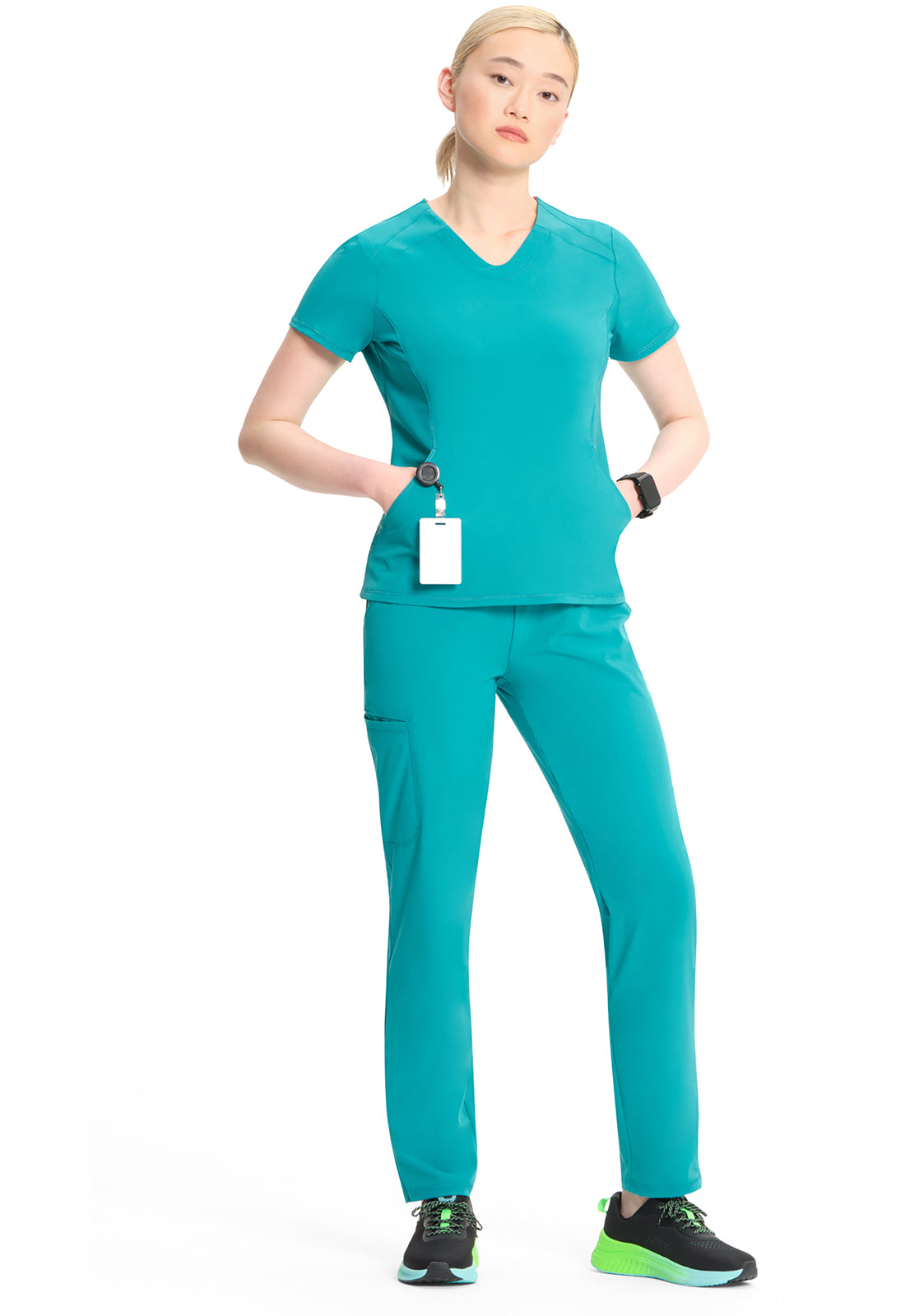 GNR8 IN620A V-Neck Top Teal Blue