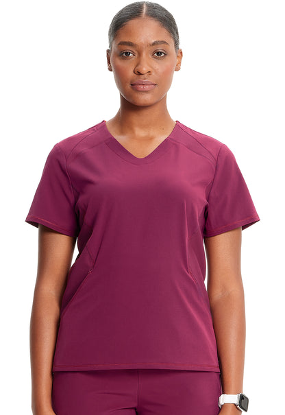 GNR8 IN620A V-Neck Top Wine Model Image Front | Infinity