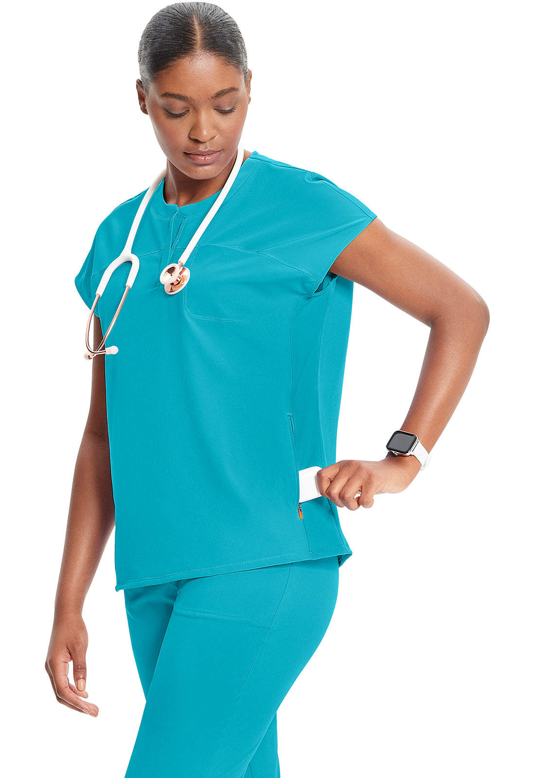 GNR8 IN622A Henley Top Aquaturque