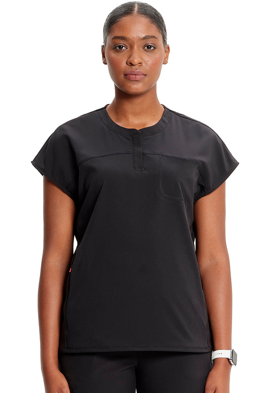 GNR8 IN622A Henley Top Black Model Image Front | Infinity