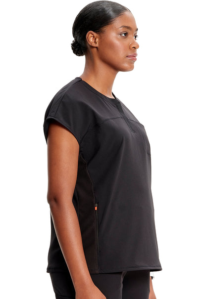 GNR8 IN622A Henley Top Black Model Image Left Side | Infinity