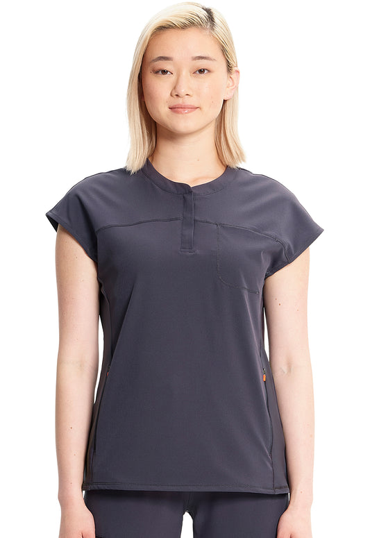 GNR8 IN622A Henley Top Pewter Model Image Front | Infinity