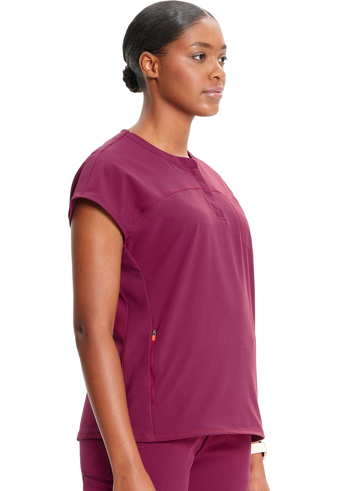 GNR8 IN622A Henley Top Wine Model Image Left Side | Infinity