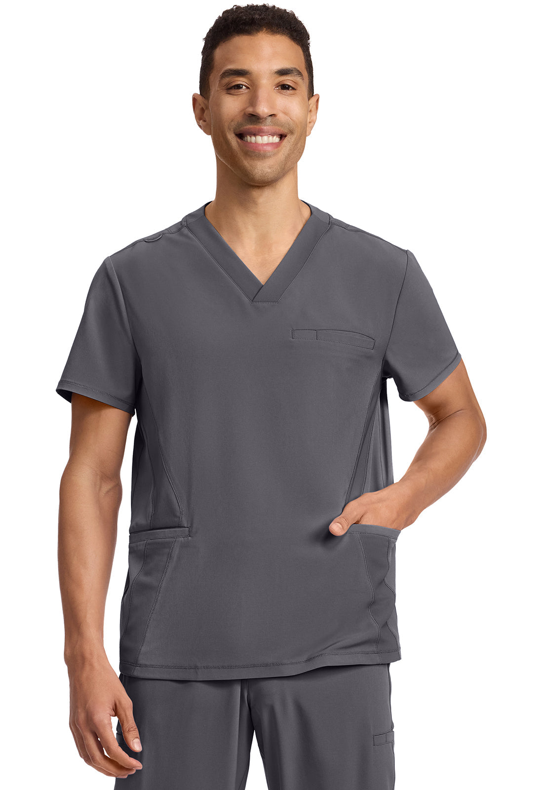 GNR8 IN628A Men's 3-Pocket Rib-Knit V-Neck Top image 1