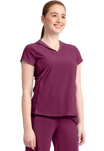 GNR8 IN635A Women's 2-Pocket Mock-Wrap V-Neck Top image 3