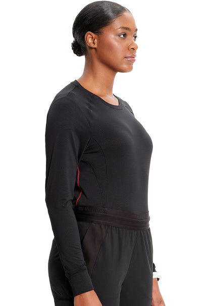 GNR8 IN640 Long Sleeve Performance Underscrub Black Model Image Left Side | Infinity