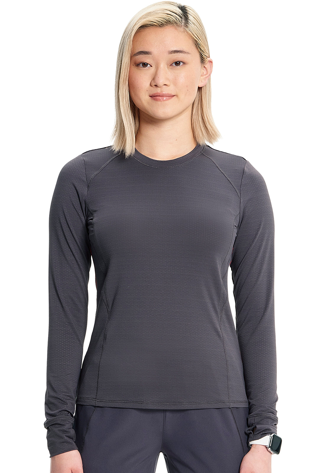 GNR8 IN640 Long Sleeve Performance Underscrub Pewter Model Image Front | Infinity