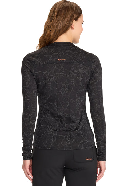 GNR8 IN642 Long Sleeve Performance Underscrub Crackle Layer Black Model Image Back | Infinity