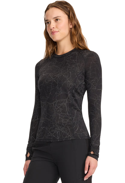 GNR8 IN642 Long Sleeve Performance Underscrub Crackle Layer Black Model Image Right Side | Infinity