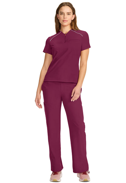 GNR8 IN644A Women's Tuck-in Mock Neck Henley Top image 2