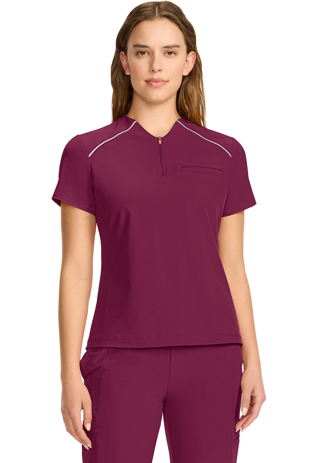 GNR8 IN644A Women's Tuck-in Mock Neck Henley Top image 1