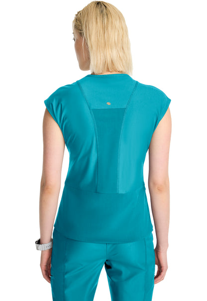 Kinetic IN645A Women's Wrap Dolman V-Neck Top Aquaturque Image