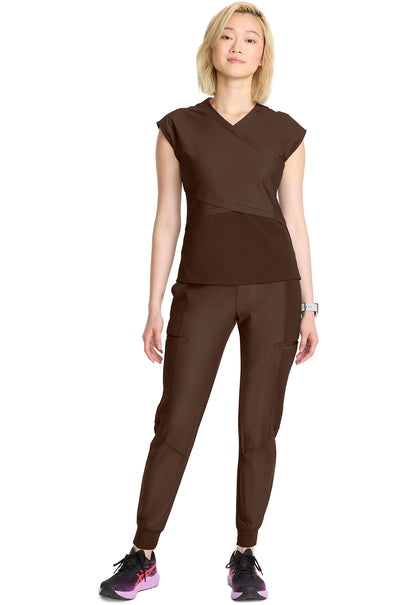 Kinetic IN645A Women's Wrap Dolman V-Neck Top Espresso Express