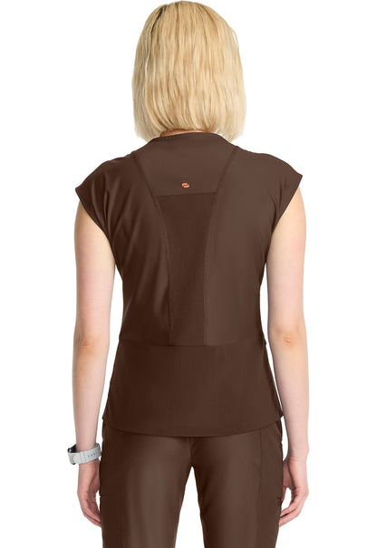 Kinetic IN645A Women's Wrap Dolman V-Neck Top Espresso Express