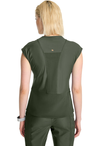 Kinetic IN645A Women's Wrap Dolman V-Neck Top Sap Green Image