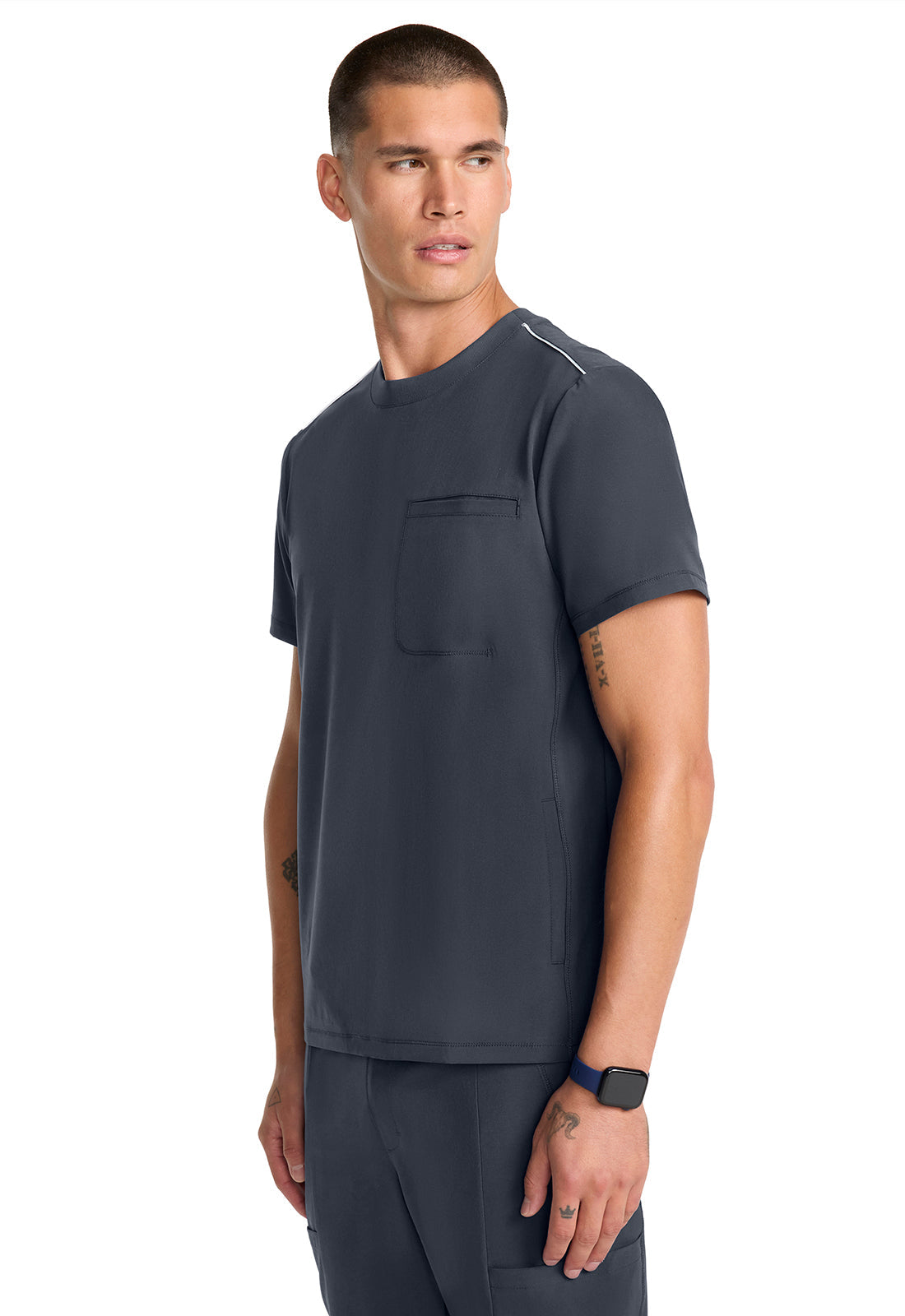 GNR8 IN646A Men's Tuck-in Crew Neck Top Pewter Image