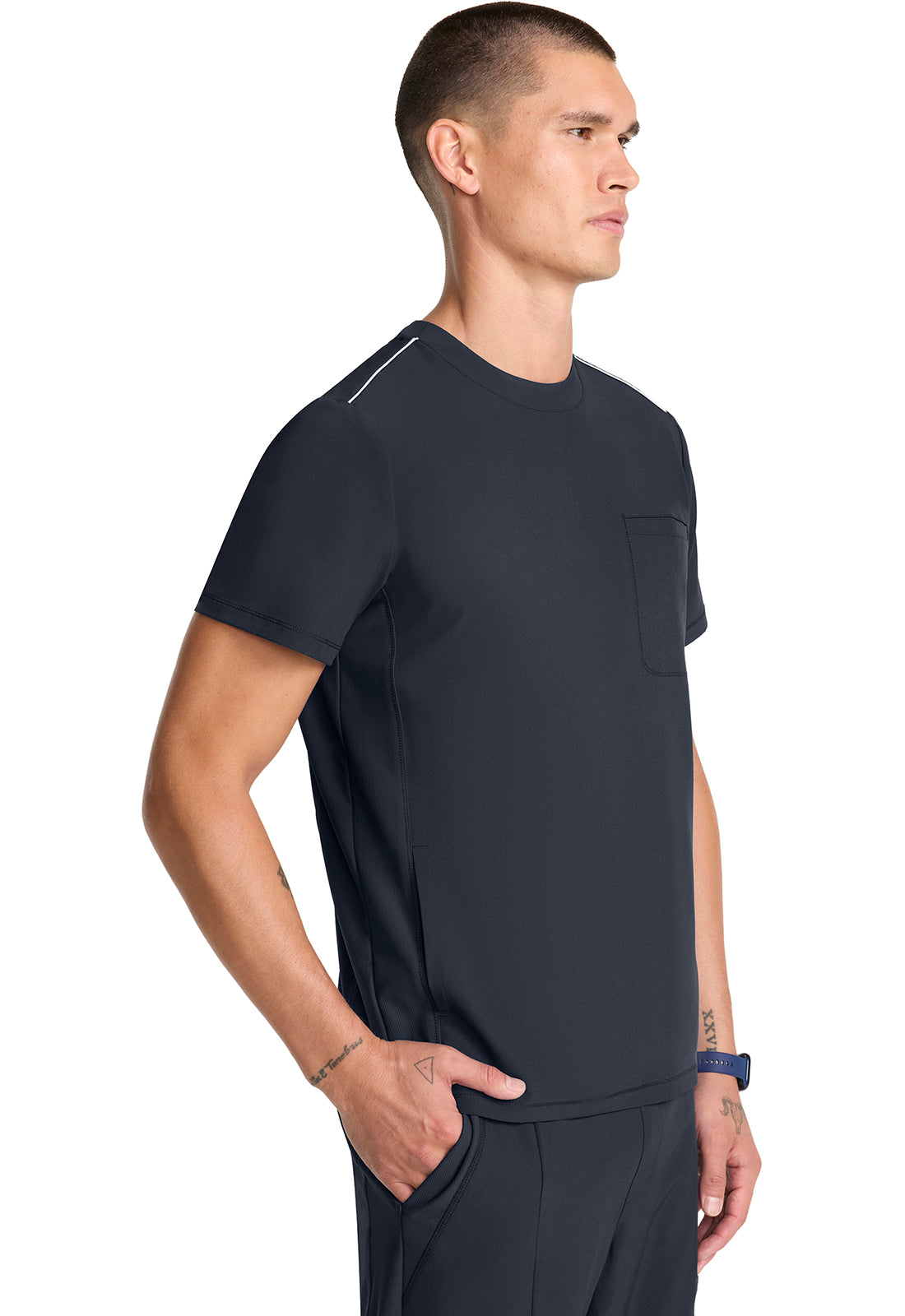 GNR8 IN646A Men's Tuck-in Crew Neck Top Pewter Image