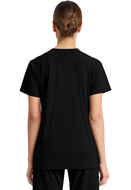 Pursuit IN647A Women's 2-Pocket V-Neck Top Black