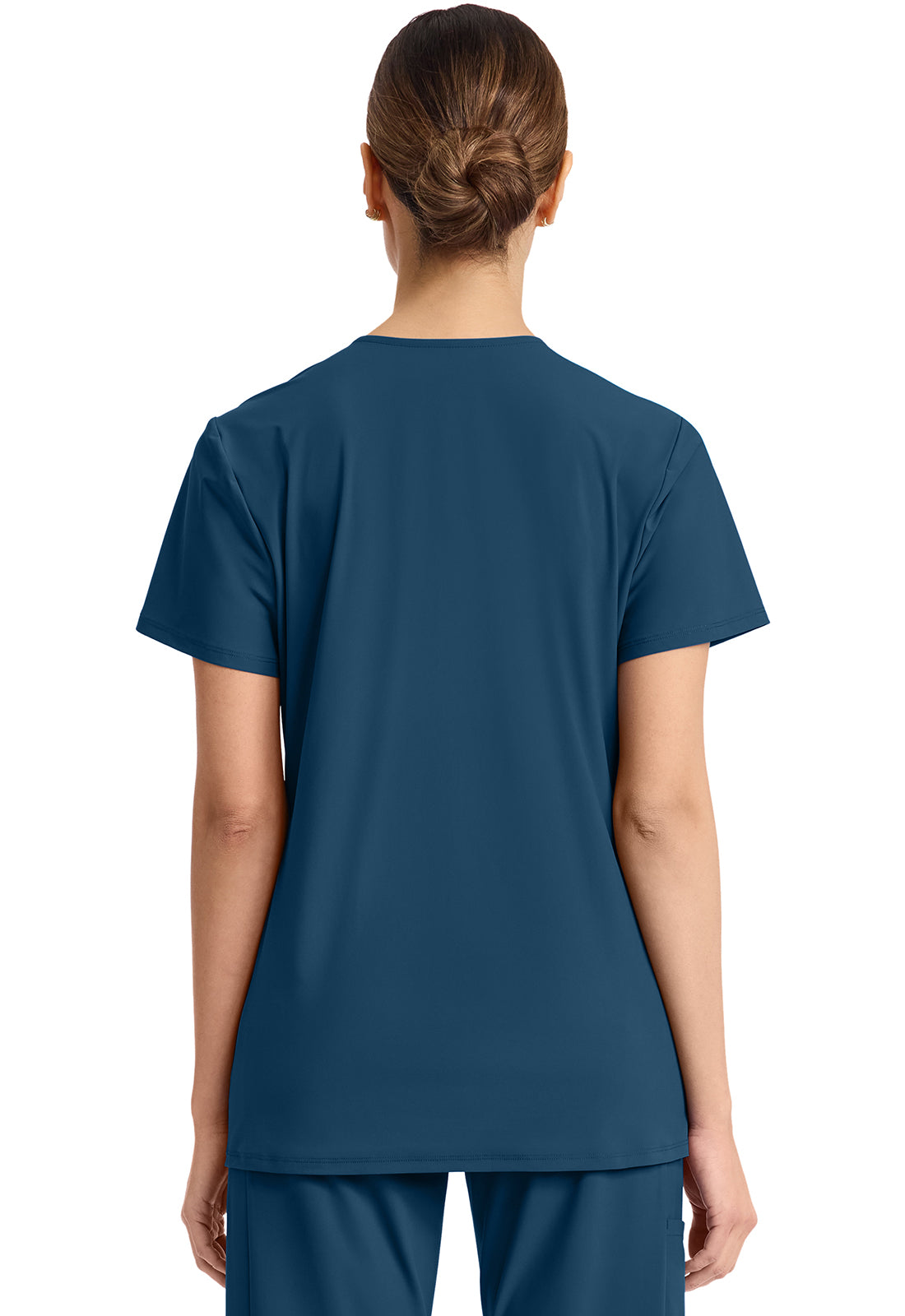 Pursuit IN647A Women's 2-Pocket V-Neck Top Caribbean Blue