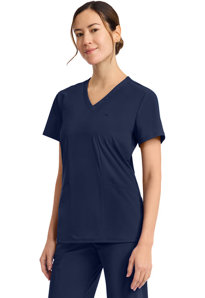 Pursuit IN647A Women's 2-Pocket V-Neck Top Navy