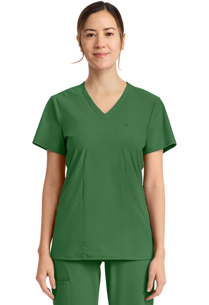 Pursuit IN647A Women's 2-Pocket V-Neck Top Retro Green