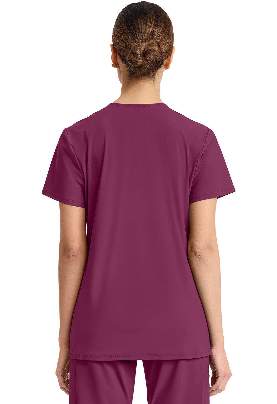 Pursuit IN647A Women's 2-Pocket V-Neck Top Wine