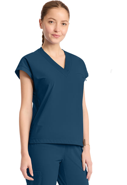Pursuit IN650A Women's 1-Pocket V-Neck Top Caribbean Blue