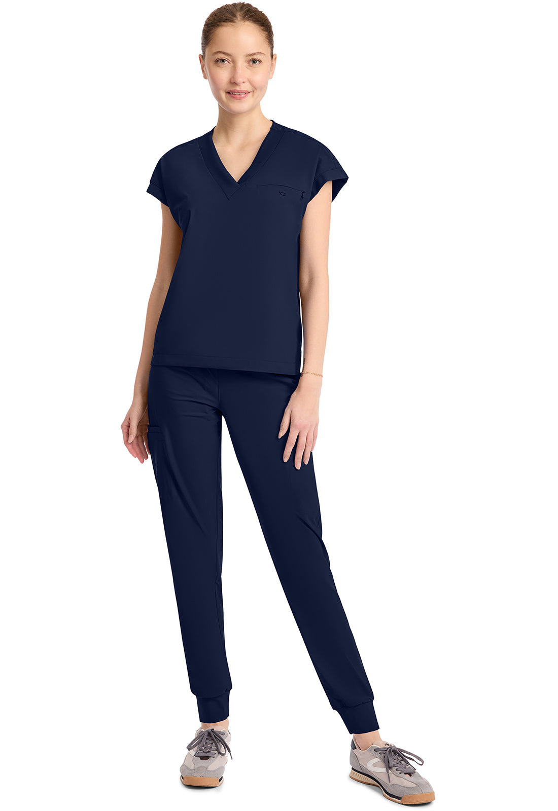 Pursuit IN650A Women's 1-Pocket V-Neck Top Navy